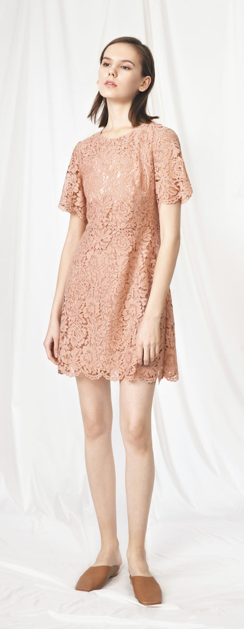 Nude Cocktail Lace Dress - Urlazh New York