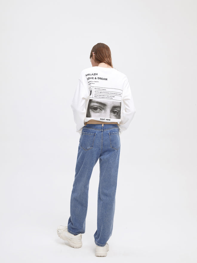 Contrast Relaxed Jeans - Urlazh New York