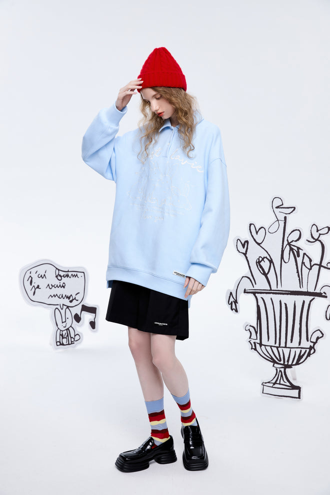 Oversized 'Candy' Baby Blue Polo