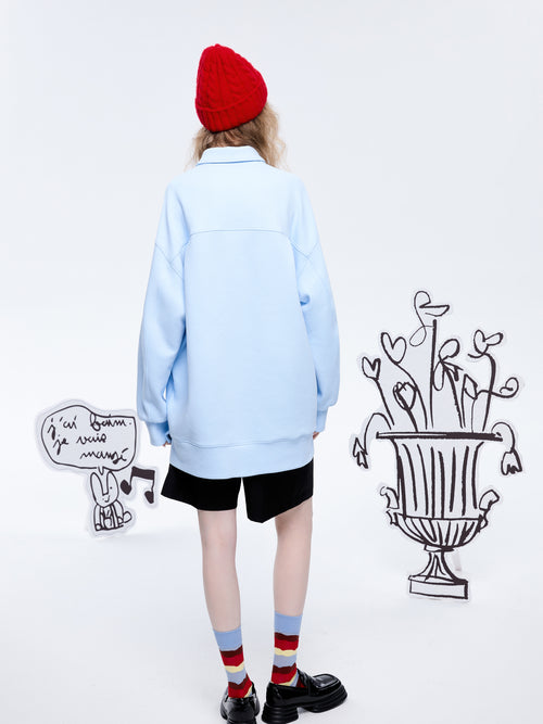 Oversized 'Candy' Baby Blue Polo