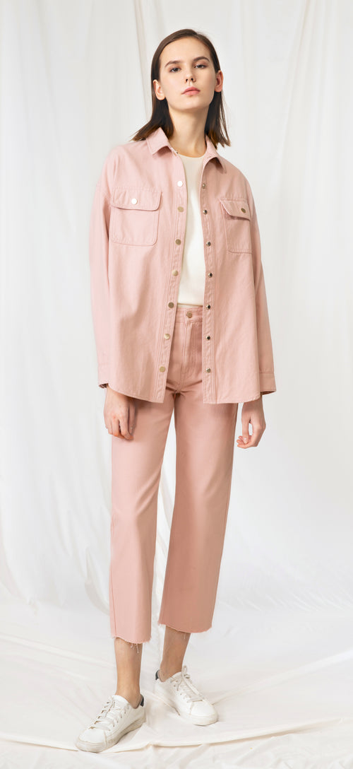Pink Denim Capri Jeans - Urlazh New York