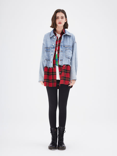 Denim jacket flannel on sale shirt