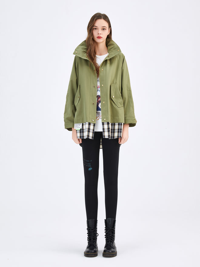 Olive Green Hooded Jacket - Urlazh New York