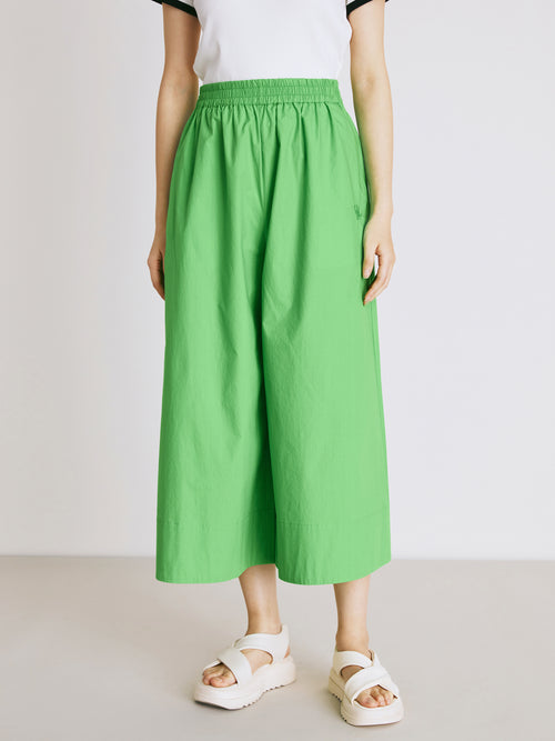 Fruit Green Cotton Wide Leg Pants