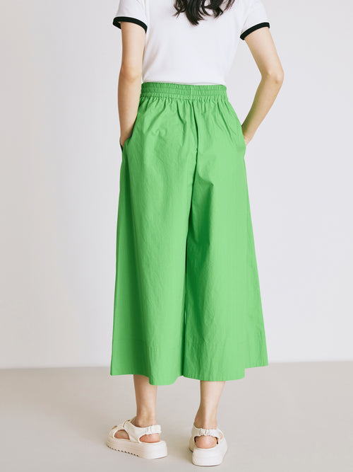 Fruit Green Cotton Wide Leg Pants
