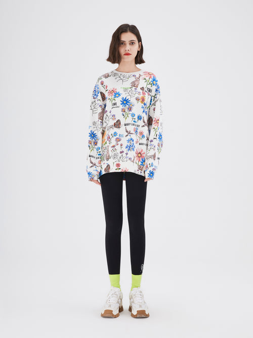 Multicolor Floral Embroidered Sweatshirt - Urlazh New York