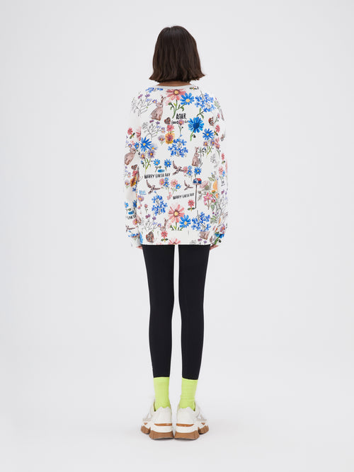 Multicolor Floral Embroidered Sweatshirt - Urlazh New York