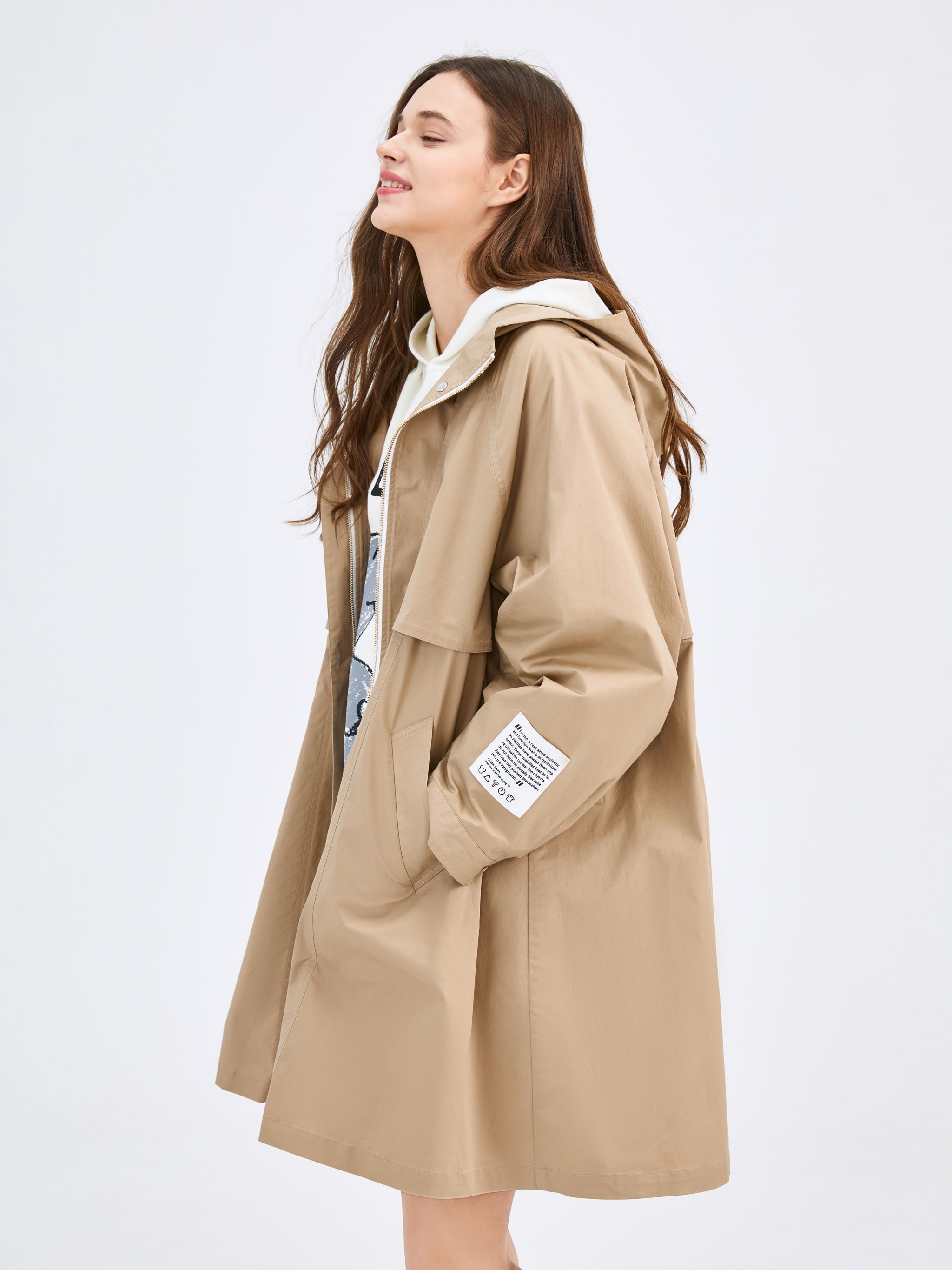 Windproof trench sale coat