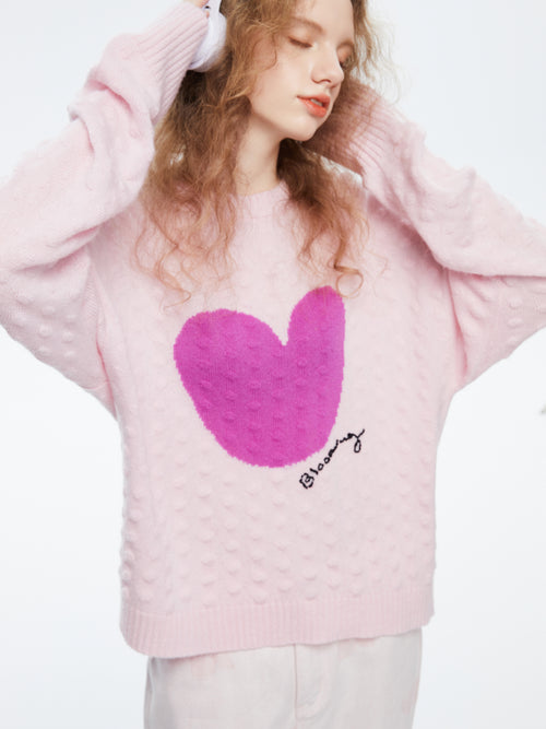 Watercolor Heart Cashmere Knit