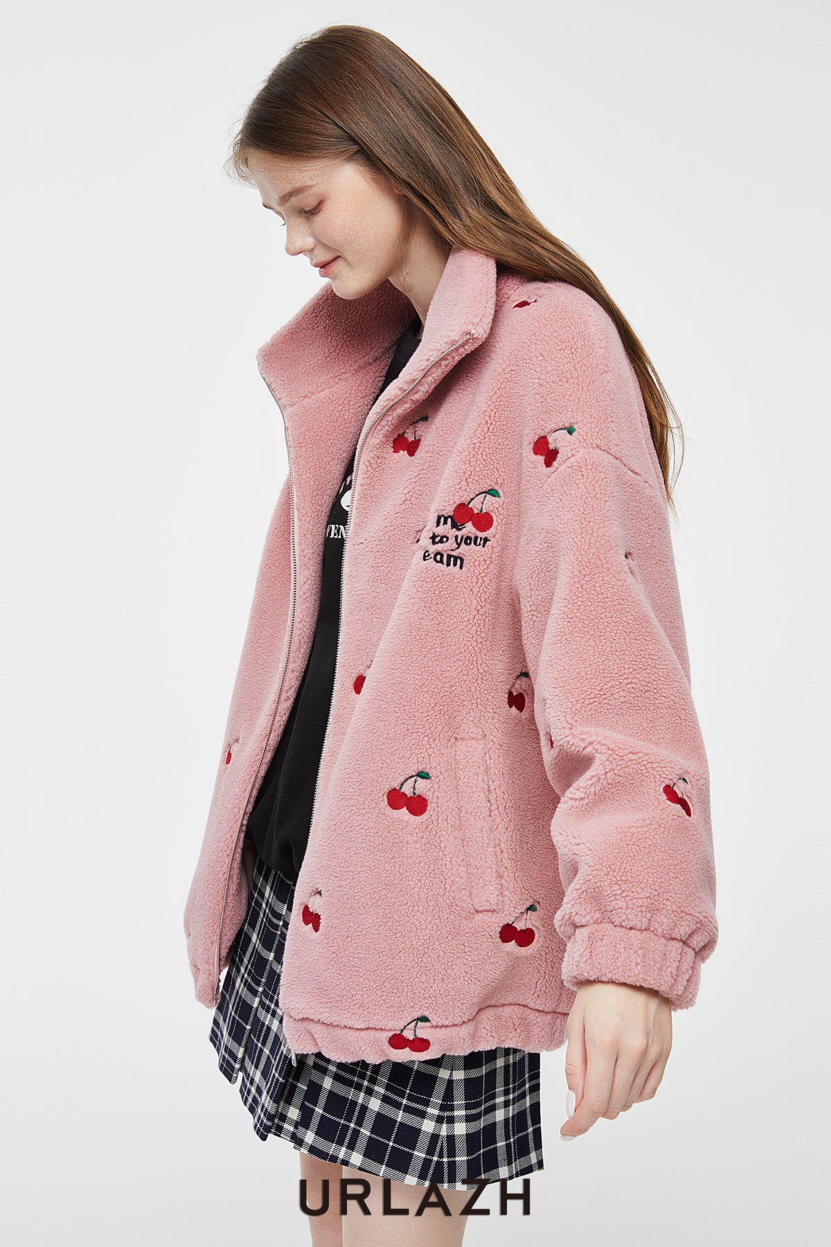 Chalmiere ハッピードリームキャット ジャケット ピンク Cherry Bomb' Fleece Jacket – Urlazh New York