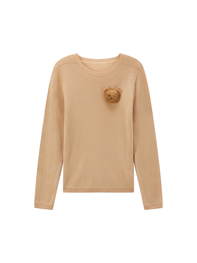 Pull en laine ours cappuccino 