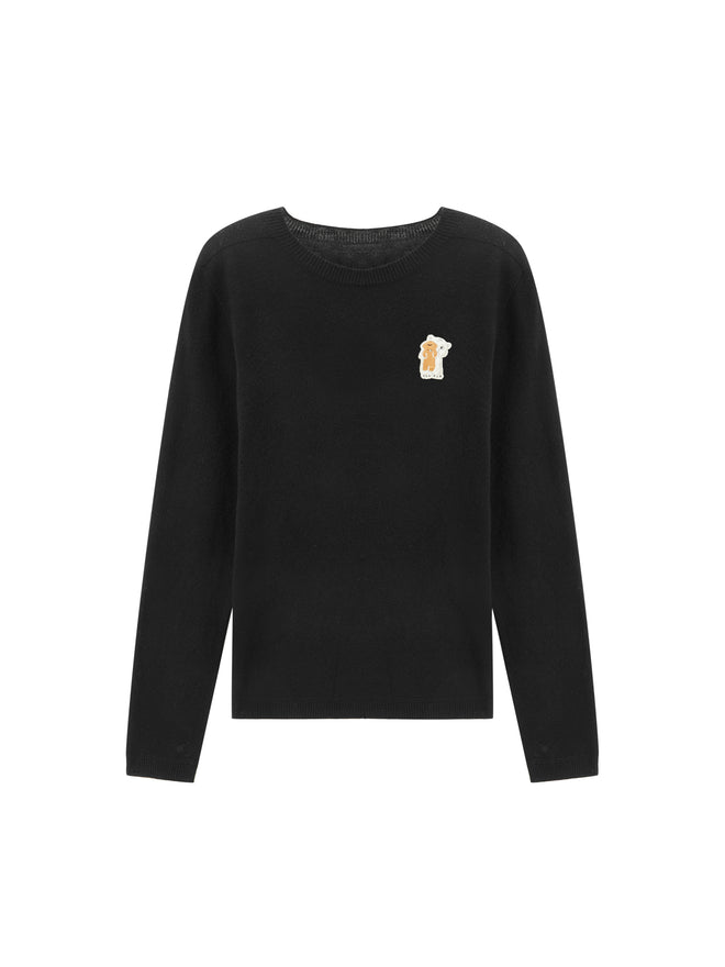 Black U-cat Wool Sweater