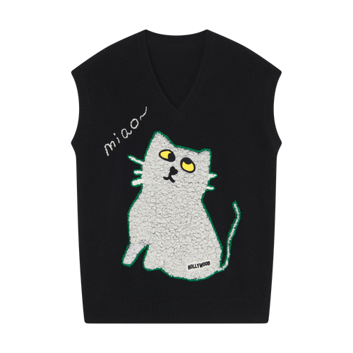 'Hollywood Cat' Wool Vest