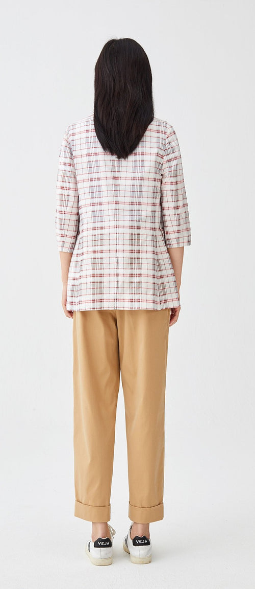 Beige High Waisted Trousers - Urlazh New York