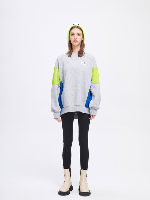 Neon Quilt Panel Sweatshirt - Urlazh New York