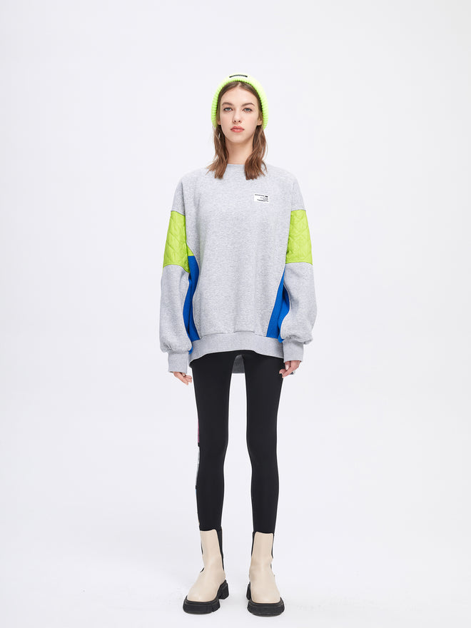 Neon Quilt Panel Sweatshirt - Urlazh New York