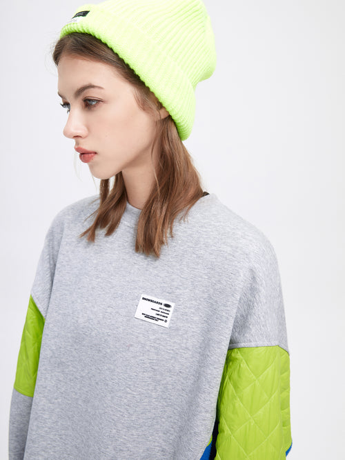Neon Quilt Panel Sweatshirt - Urlazh New York