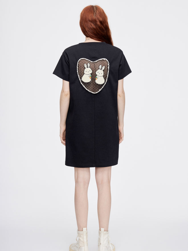 "Baby Bunny" Cut-out T-shirt Dress - Urlazh New York