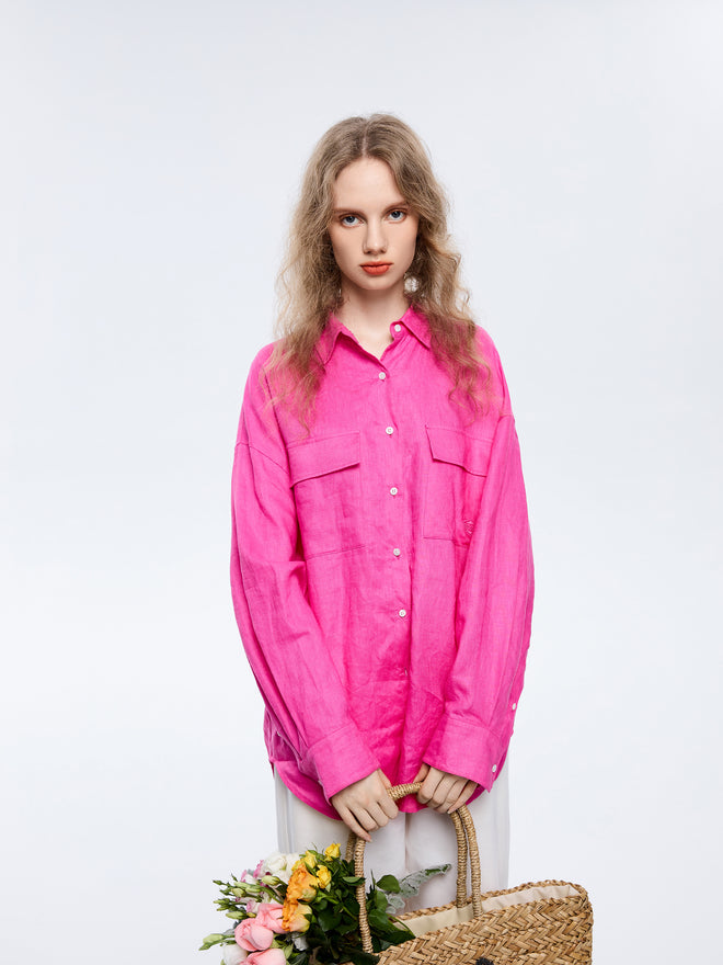 Lana Flax Oversized Blouse - Urlazh New York