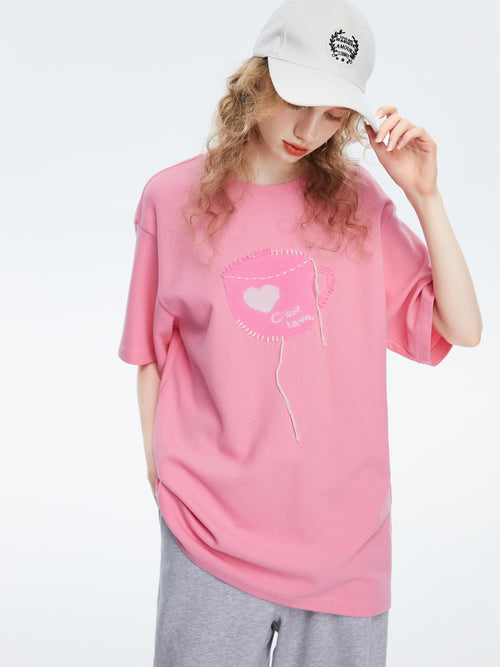 T-shirt en tricot de coton avec tasse d'amour