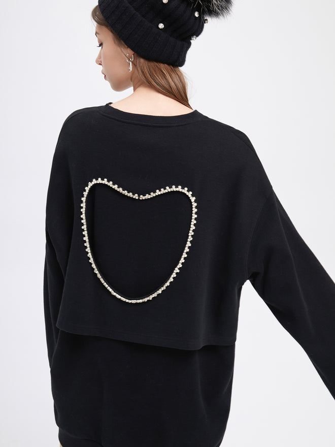 Diamond Heart Sweatshirt Dress - Urlazh New York