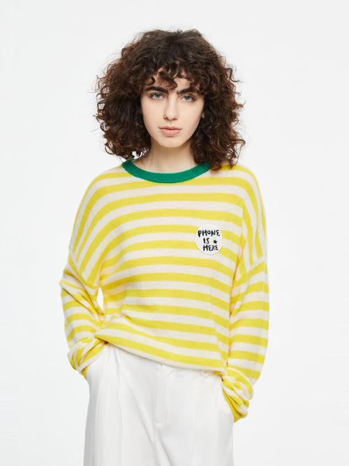 Yellow Striped Cashmere Tee