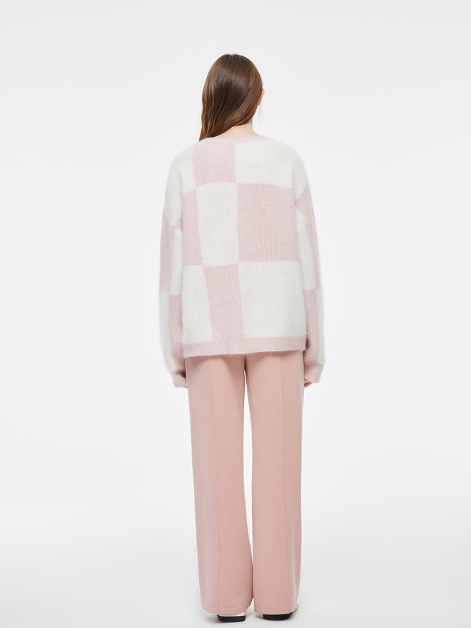 "Camille" Angora Checkerboard Sweater