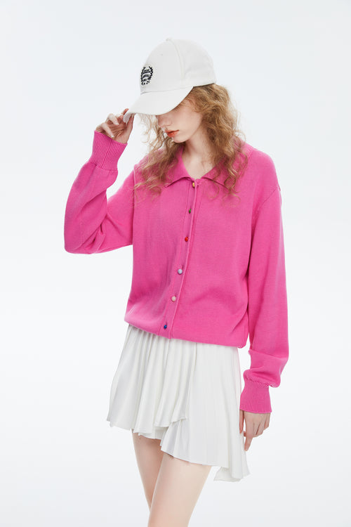 Candy Button Cardigan - Pink