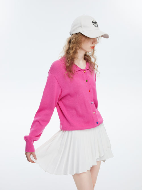 Candy Button Cardigan - Pink