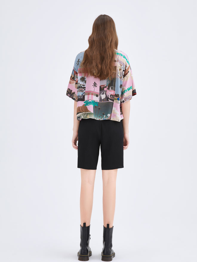 Black Pleated Shorts - Urlazh New York