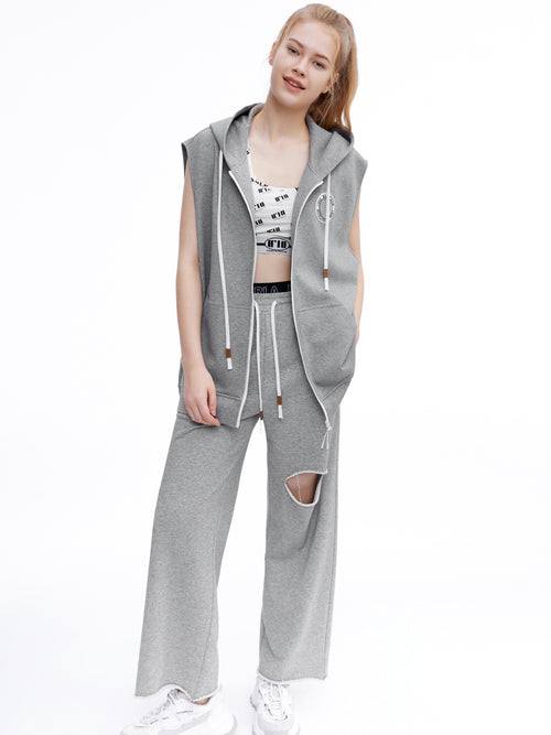 'Stay Running' Cut-out Sweatpants - Urlazh New York