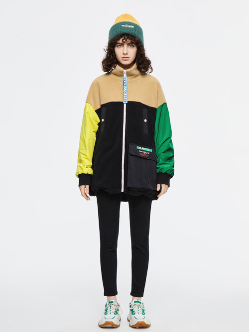 'LA' Colorblock Fleece Jacket