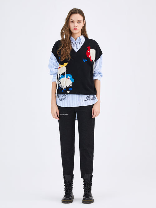 Angry Bird Cashmere Vest - Urlazh New York