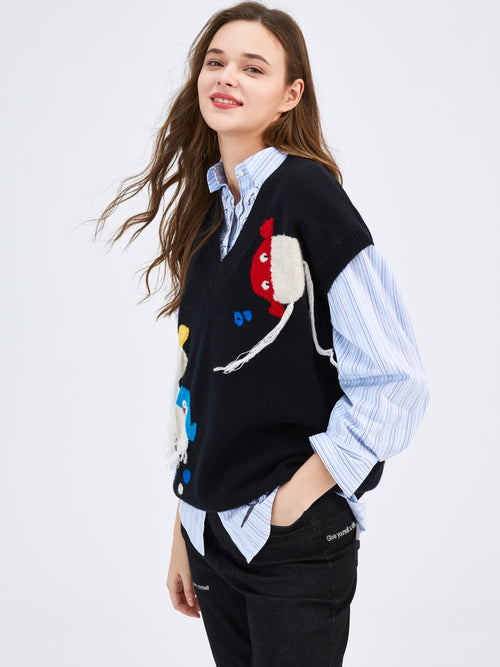 Angry Bird Cashmere Vest - Urlazh New York