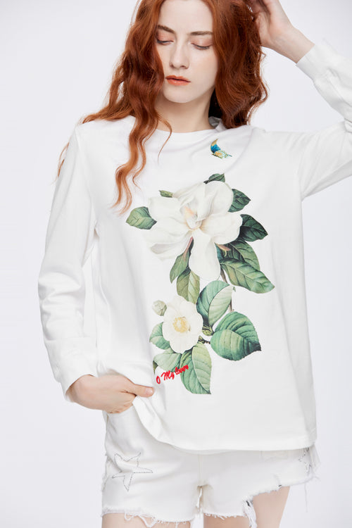 Floral Long T-shirt - Urlazh New York