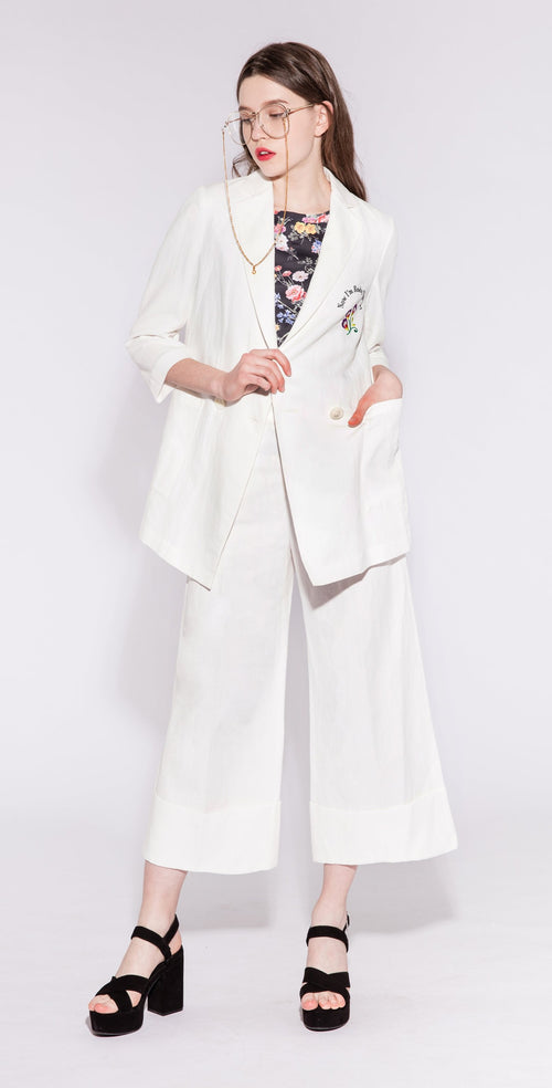 White Wide Leg Pants - Urlazh New York