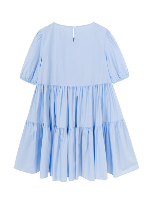 Baby Blue Crepe Dress - Urlazh New York