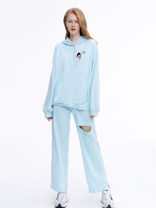 Baby Blue Cut-Out Lounge Pants - Urlazh New York