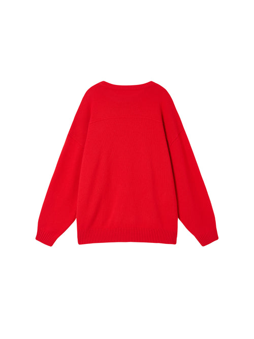 "Cute and Mysterious" Oversized Cashmere Crewneck