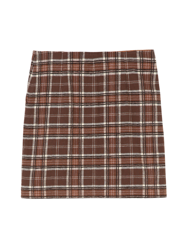 Flannel Embroidered A-line Skirt - Urlazh New York