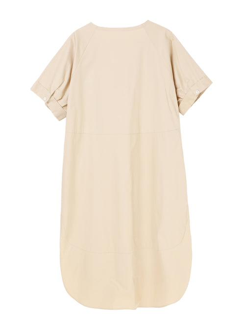 Cream Oversized Shirt Dress - Urlazh New York