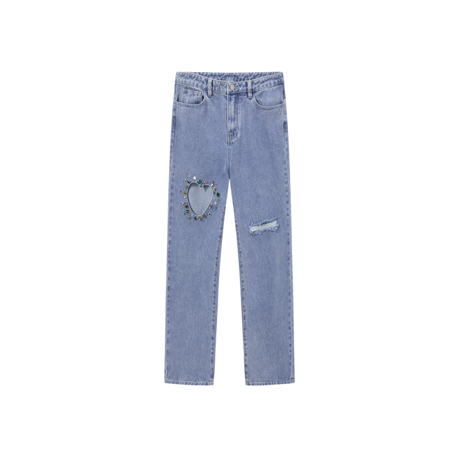 'ROMA Crystal Heart' Jeans - Urlazh New York