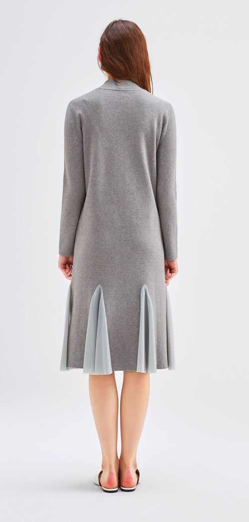 Grey Ruffled Mermaid Sweater Dress - Urlazh New York