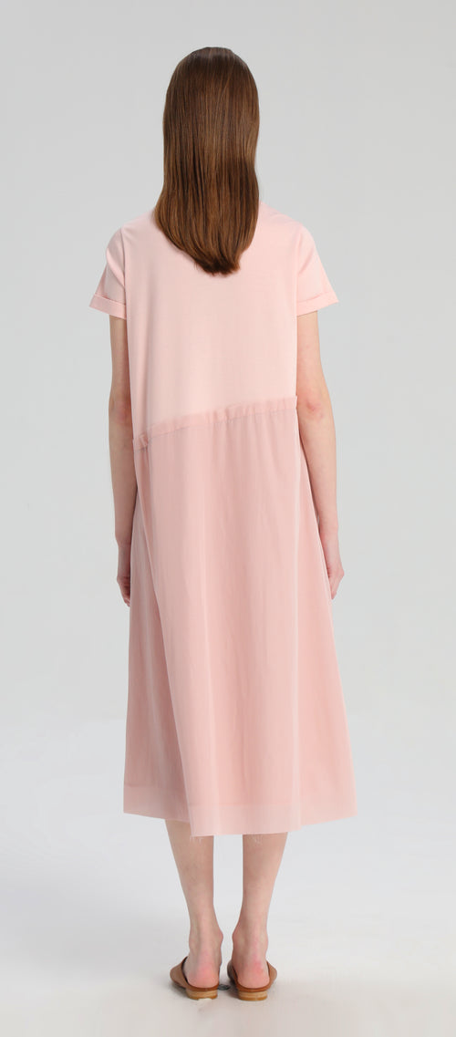 Pink Pleated Midi Dress - Urlazh New York