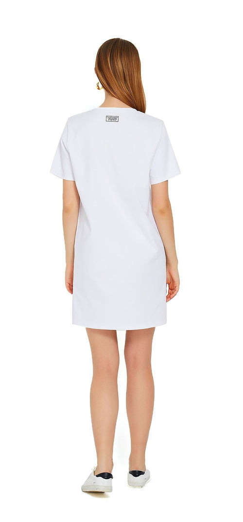 White 'Route 66' T-shirt Dress - Urlazh New York