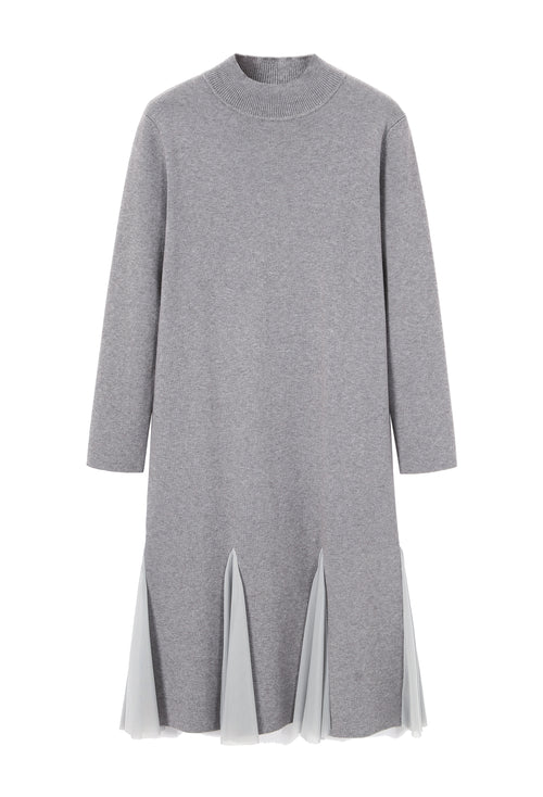 Grey Ruffled Mermaid Sweater Dress - Urlazh New York