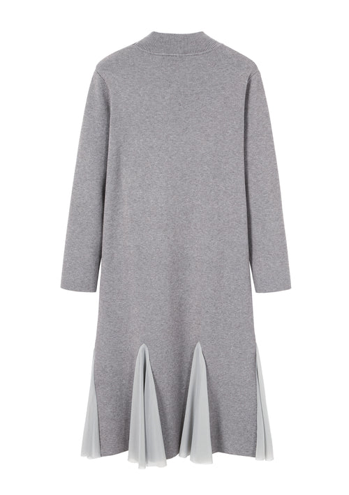 Grey Ruffled Mermaid Sweater Dress - Urlazh New York