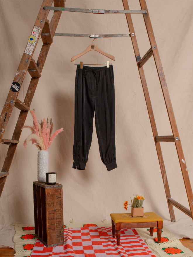 Black Tapered Lounge Pants - Urlazh New York