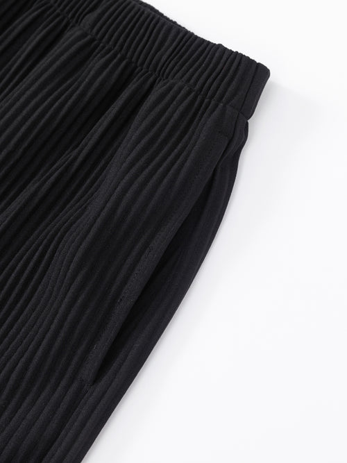 Black Pleated Shorts - Urlazh New York