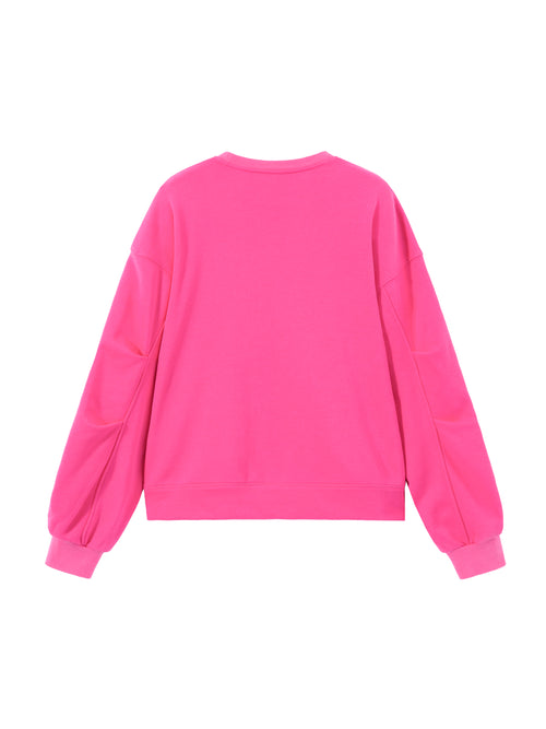 Hot Pink Smiley Sweatshirt - Urlazh New York
